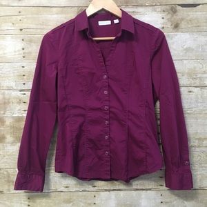 New York & Company burgundy dress shirt